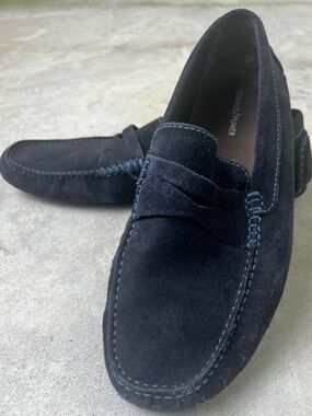 👞 DONALD PLINER “Varran” Blue Suede Loafers • Men’s Size 11